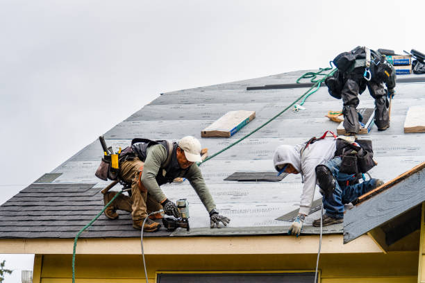 Professional Gutter Installation technician working in Ingalls, IN